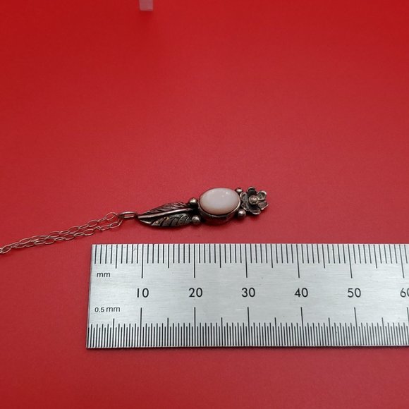 18 Inch 925 Sterling Silver Tarnished Light Shell Native Necklace - Picture 5 of 6